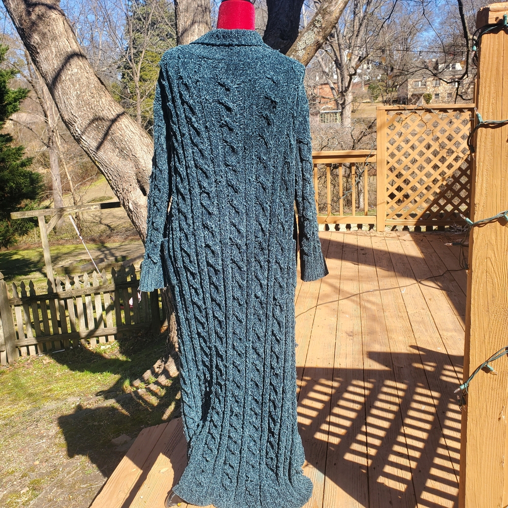 Fashion Nova Long Teal Cardigan - Picture 3 of 6